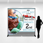 Lofaris Custom Little Boy Growing Two Fast Birthday Backdrop